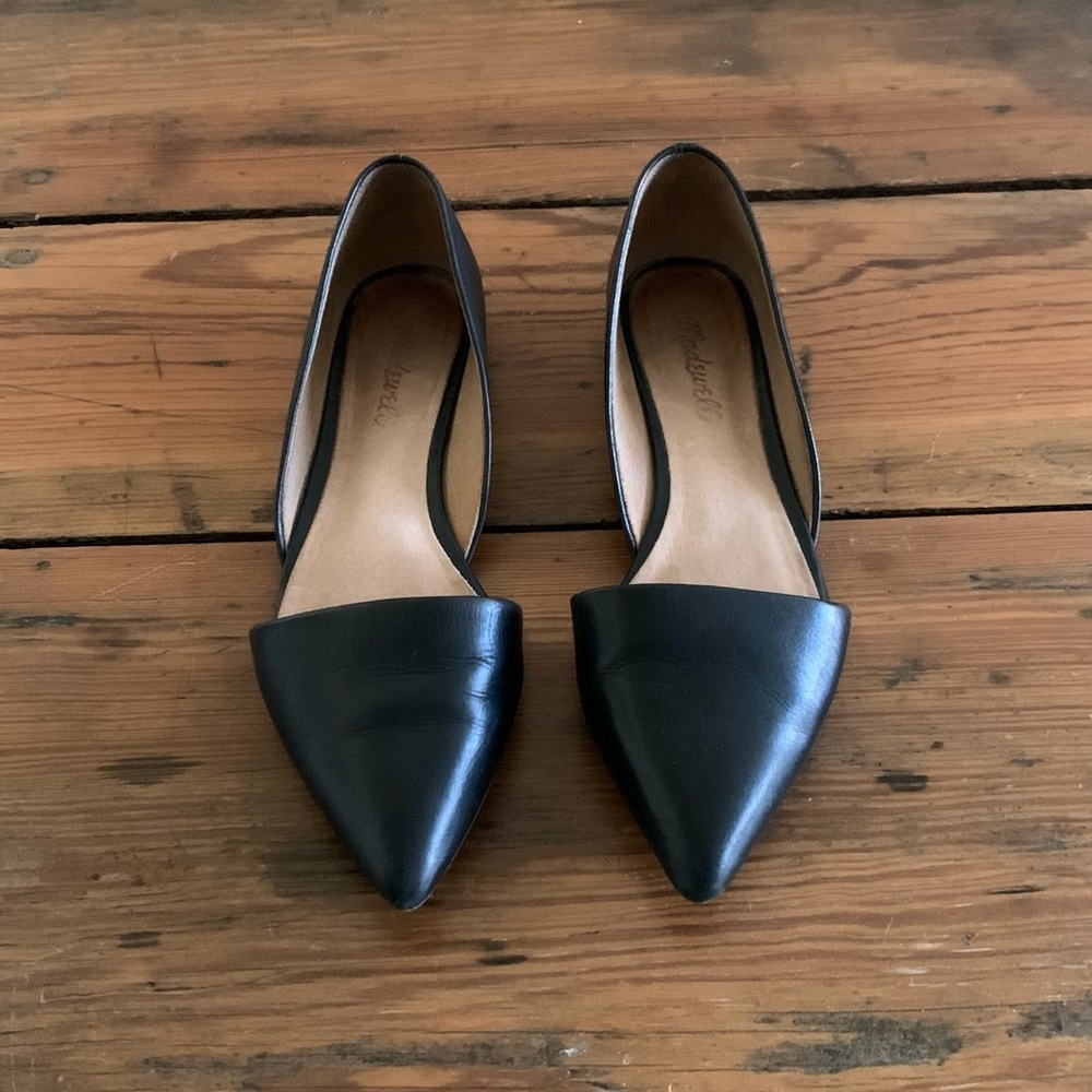 Madewell Lydia Flat in Black Leather